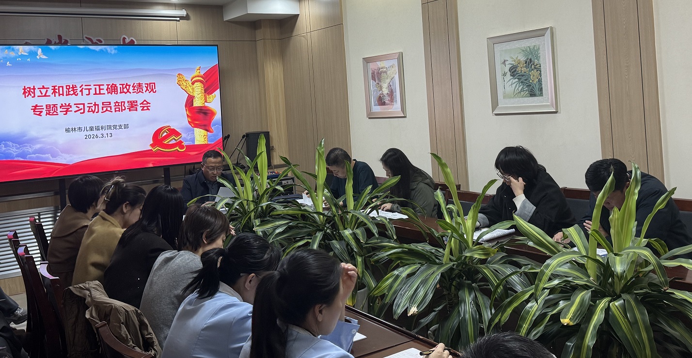 榆林市儿童福利院党支部召开树立和践行正确政绩观专题学习部署动员会